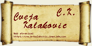 Cveja Kalaković vizit kartica